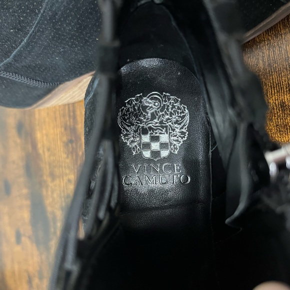 Vince Camuto - Suede Exposed Ankle Booties - Picture 6 of 9